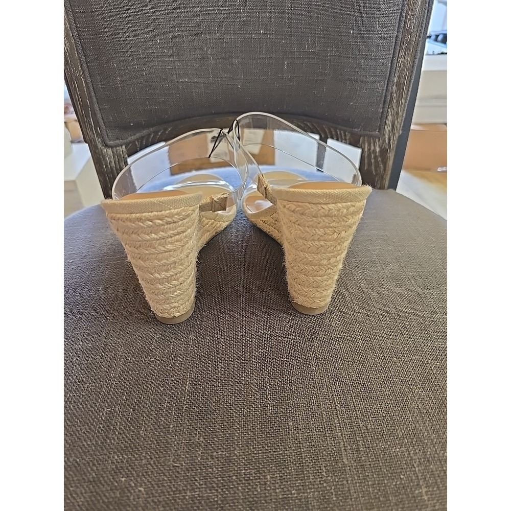 A New Day Wedge Sandals Clear Strap Ansel Platform Heels Tan Size 6 NWT - Picture 4 of 4